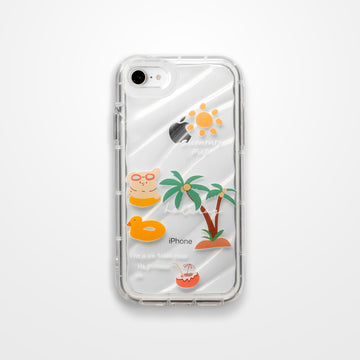 Cute Beach Printed Transparent Back Cover for Apple iPhone 7