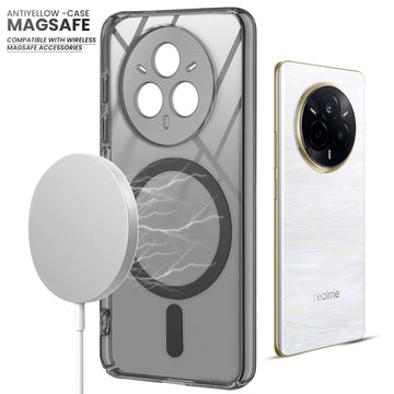 Colored Transparent Anti-Yellowing Magsafe Case For Realme 14 Pro Plus 5G