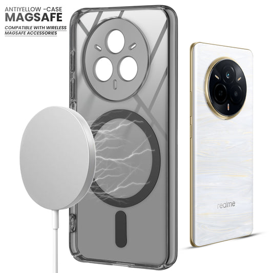 Colored Transparent Anti-Yellowing Magsafe Case For Realme 14 Pro Plus 5G