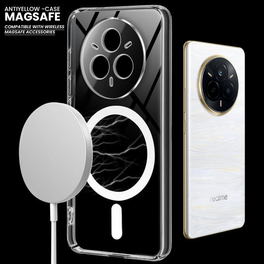 Colored Transparent Anti-Yellowing Magsafe Case For Realme 14 Pro Plus 5G