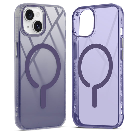 360° Airbag Protection Jelly Transparent MagSafe Compatible Back Case For Apple iPhone 15 with Metal Finish Buttons