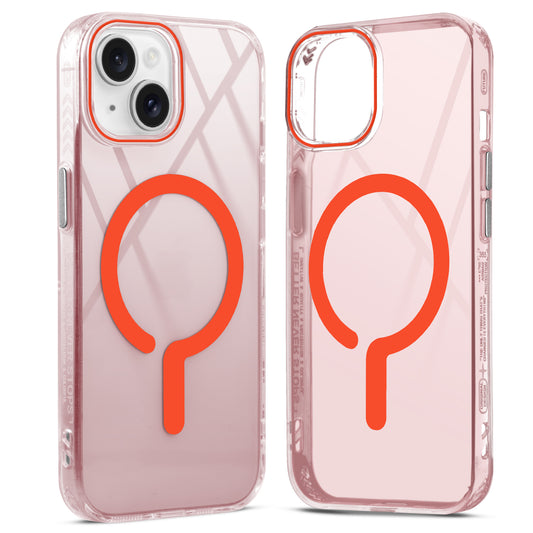 360° Airbag Protection Jelly Transparent MagSafe Compatible Back Case For Apple iPhone 15 with Metal Finish Buttons