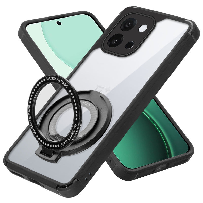 Silicone Grip Clear Case Ring Holder Kickstand For OnePlus 13s 5G