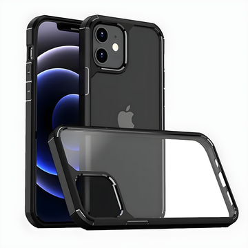 Silicone Border Transparent Back Cover for Apple iPhone 12