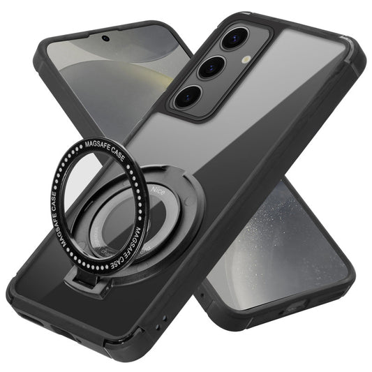 Silicone Grip Clear Case Ring Holder Kickstand For Samsung S24 5G