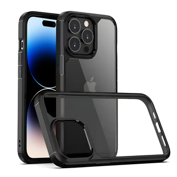 Silicone Border Transparent Back Cover for Apple iPhone 14 Pro Max