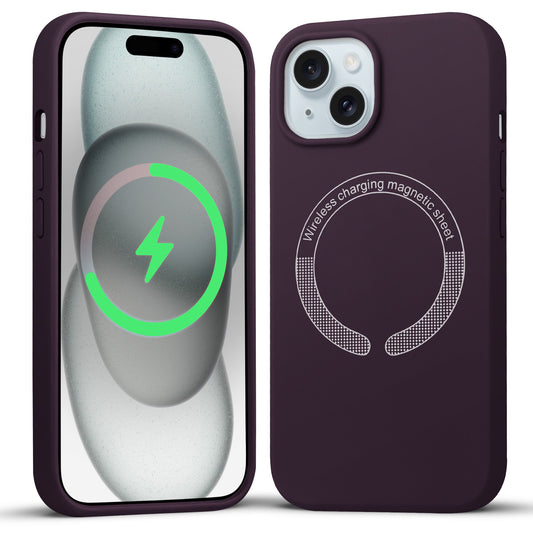 MagSafe Compatible Silicone Back Cover for- Apple iPhone 15