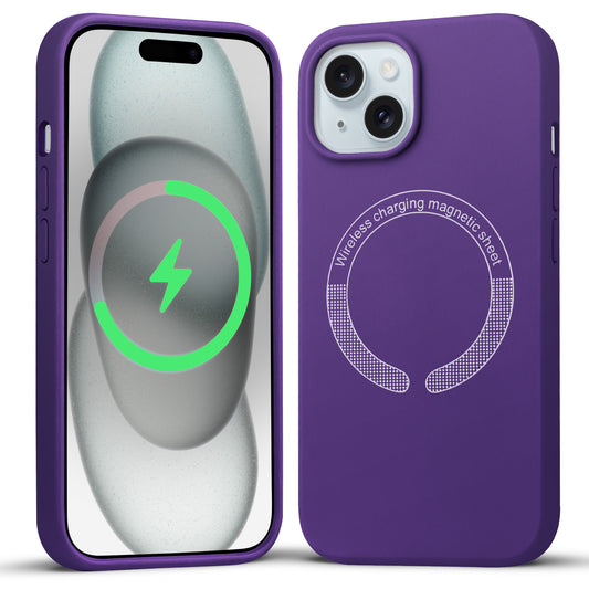 MagSafe Compatible Silicone Back Cover for- Apple iPhone 15