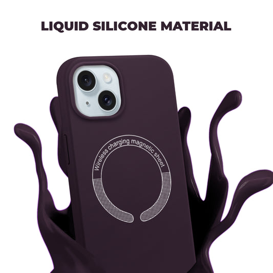 MagSafe Compatible Silicone Back Cover for- Apple iPhone 15