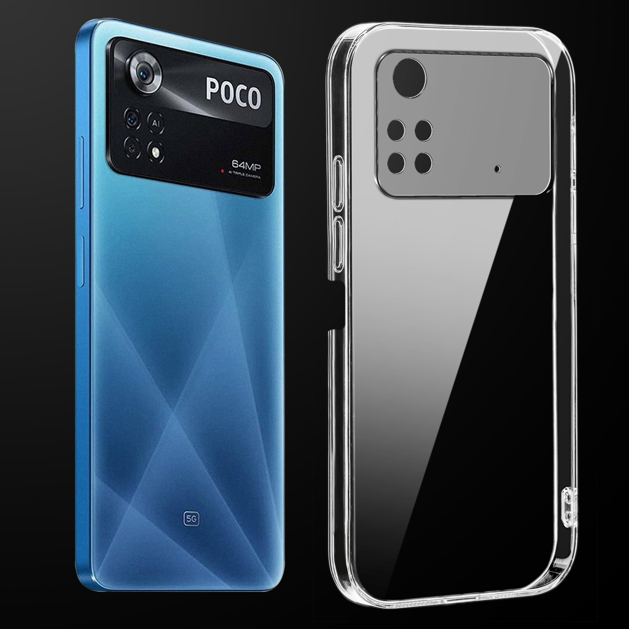 MaiJin Custodia Morbida TPU Trasparente Per Xiaomi Poco X4 Pro 5G - Antiscivolo, Bordi Rialzati, Ultra-sottile - 2