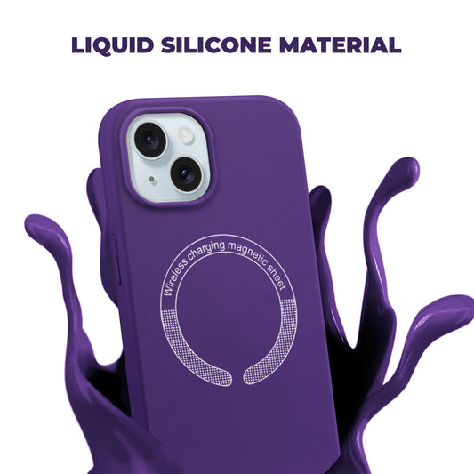 MagSafe Compatible Silicone Back Cover for- Apple iPhone 15
