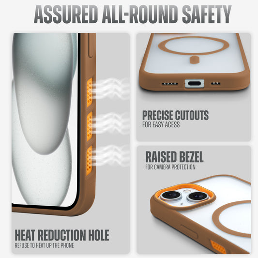 Functional and Stylish with Enhanced Heat Management Magsafe Compatible Back Case For Apple iPhone 15