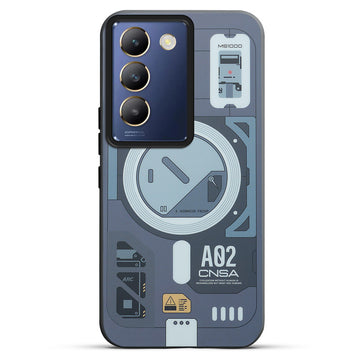 Mechanical Circuit Print Hard Back Cover For Vivo Y200e 5G
