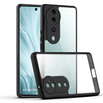 Premium Silicon Soft Framed Case with Clear Back Cover For Vivo V40 Pro 5G