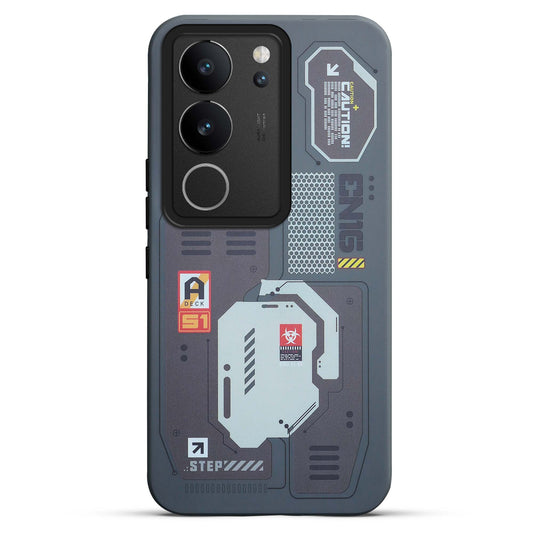 Mechanical Circuit Print Hard Back Cover For Vivo V29 5G