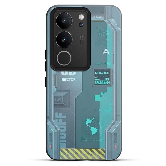Mechanical Circuit Print Hard Back Cover For Vivo V29 5G