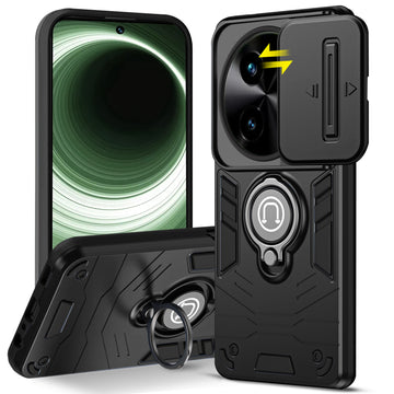 Ultra Rugged Armor Case with Rotating Ring Holder & Shutter Camera Protection Back Case For Vivo Y200i 5G