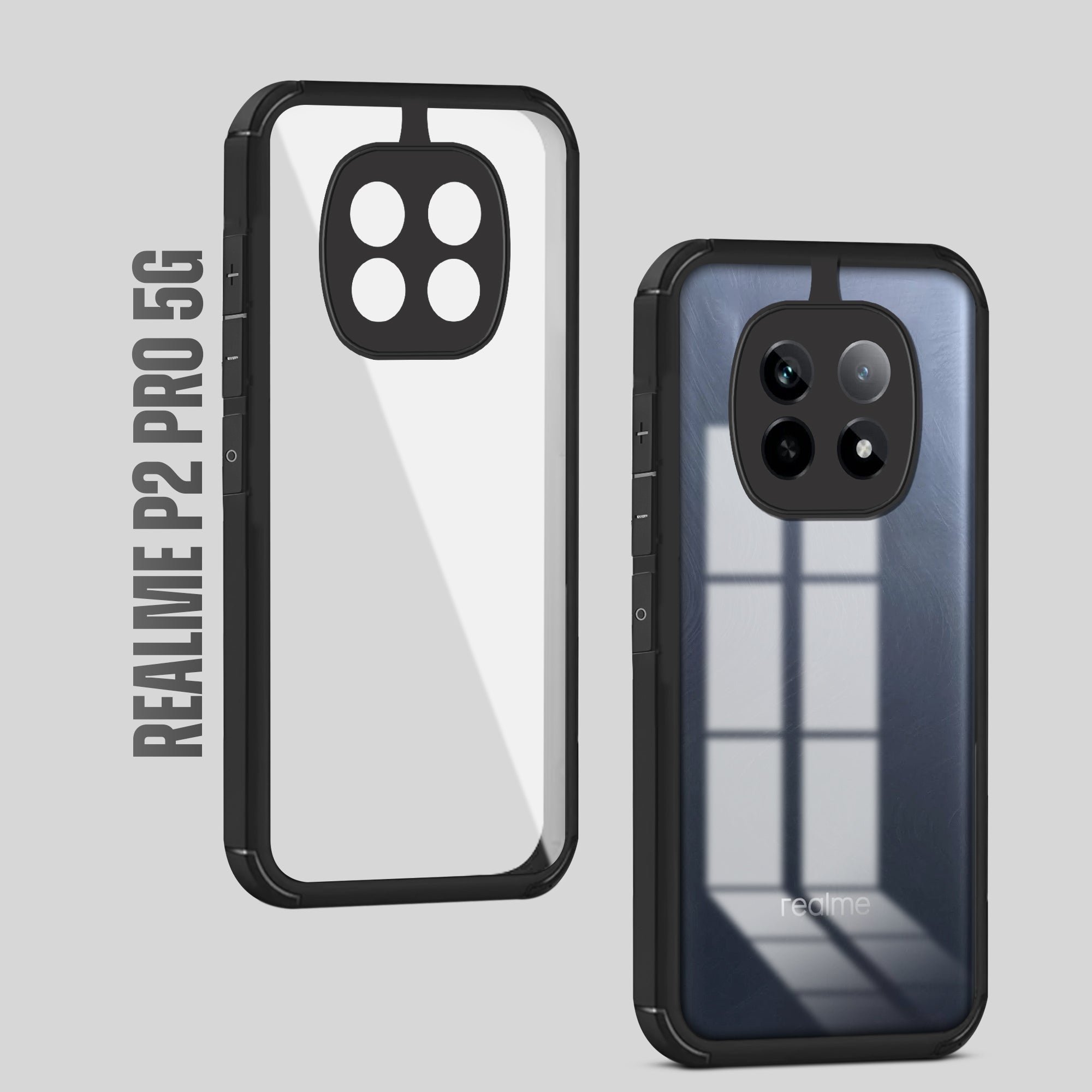 Silicone Border Transparent Back Cover for Realme P2 Pro 5G