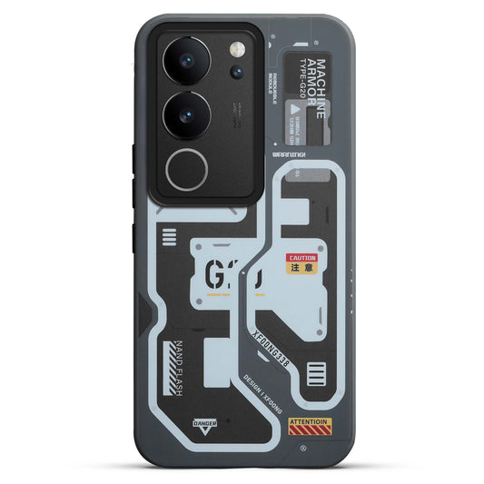 Mechanical Circuit Print Hard Back Cover For Vivo V29 5G