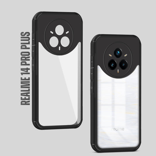 Silicone Border Transparent Back Cover for Realme 14 Pro Plus 5G