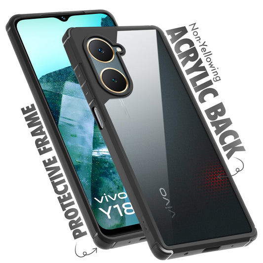 Silicone Border Transparent Back Cover for Vivo Y18