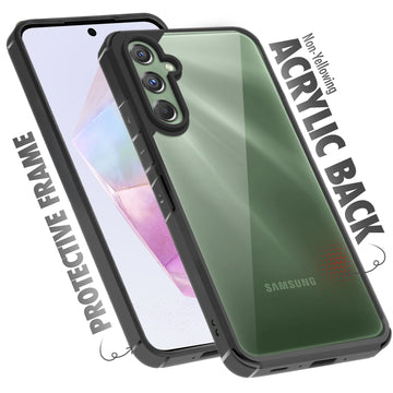 Silicone Frame Transparent Hard Back Cover for Samsung A35 5G