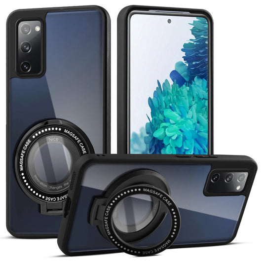 Soft Frame Clear Case Ring Holder Kickstand For Samsung S20 FE 5G