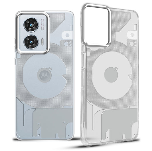 Soft Transparent Slim Fit Frosted Matte Silicone TPU With Matte Ring Camera Protection Back Cover for Motorola Edge 50 Fusion