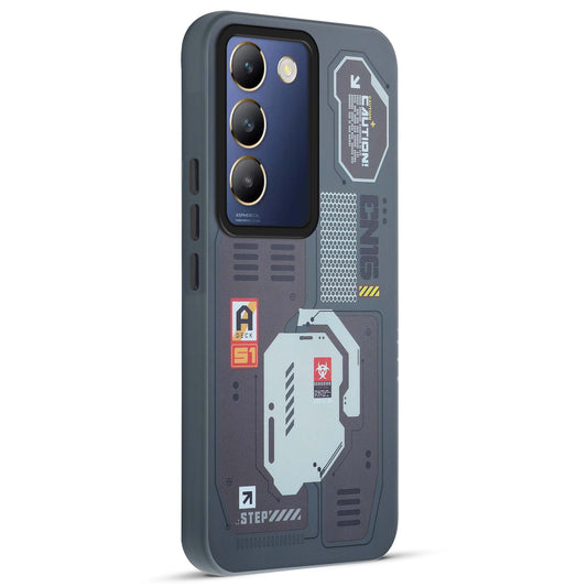 Mechanical Circuit Print Hard Back Cover For Vivo Y200e 5G