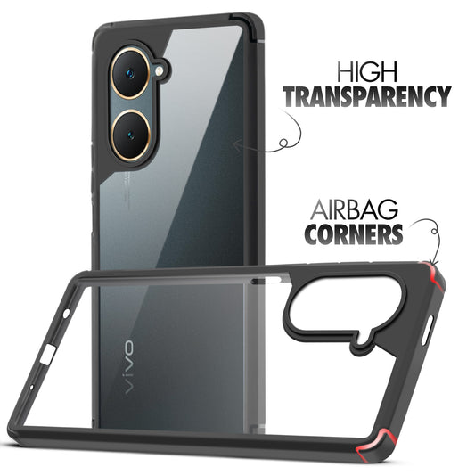 Silicone Border Transparent Back Cover for Vivo Y18