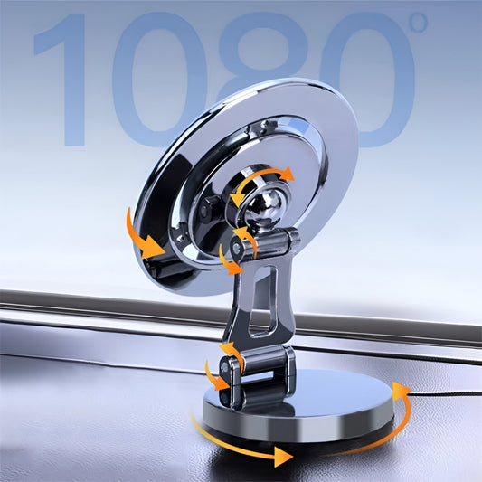 360° Adjustable Magnetic Mobile Stand with Adhesive Base for Cars, Compatible with Smartphone’s
