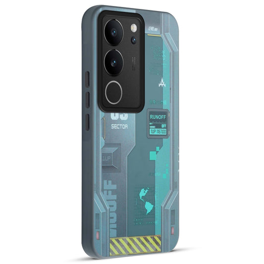 Mechanical Circuit Print Hard Back Cover For Vivo V29 5G