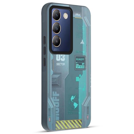 Mechanical Circuit Print Hard Back Cover For Vivo Y200e 5G