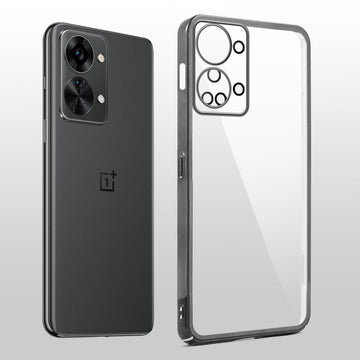 Crystal Clear Transparent Premium Shiny colorful Edges Hard Back Case For OnePlus Nord 2T 5G