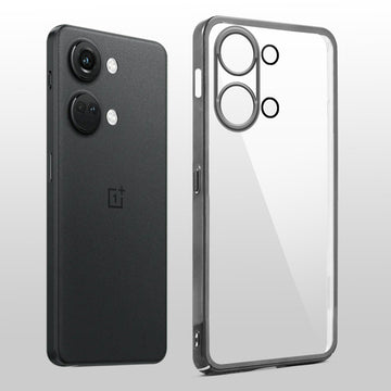 Crystal Clear Transparent Premium Shiny colorful Edges Hard Back Case For OnePlus Nord 3 5G