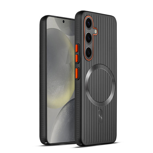 Titanium Grid Armor Hard Back Case For Samsung S24 5G, With Magsafe Compatible