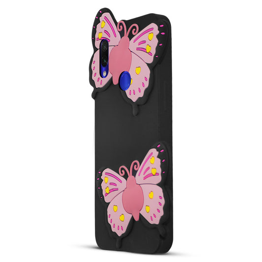 3D Vibrant Butterfly Silicone Phone Case For Redmi Note 7