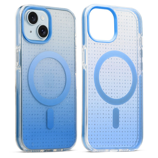 Stunning Dual Shade Starry MagSafe Hard Back Case for Apple iPhone 15 with Colourful Raised Camera Edges