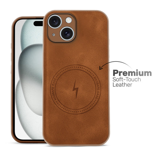 Refined PU Leather Case for Apple iPhone 15