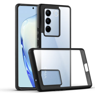 Premium Silicon Soft Framed Case with Clear Back Cover For Vivo V27 5G