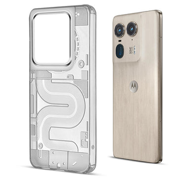 Soft Transparent Slim Fit Frosted Matte Silicone TPU With Matte Ring Camera Protection Back Cover for Motorola Moto Edge 50 Ultra 5G