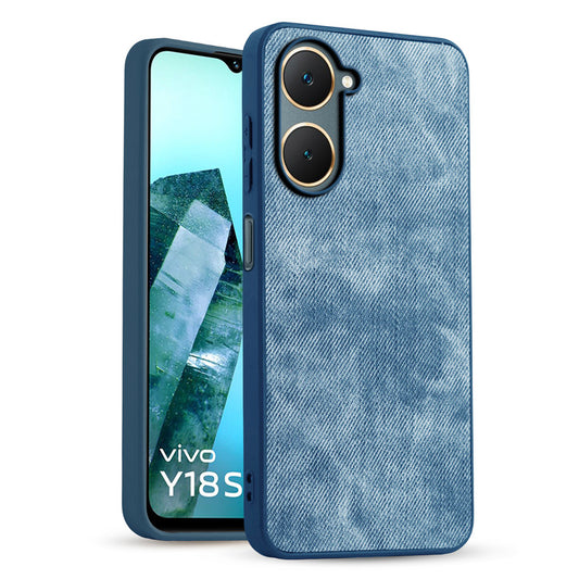 Classic Denim Finish Back Case for Vivo Y18