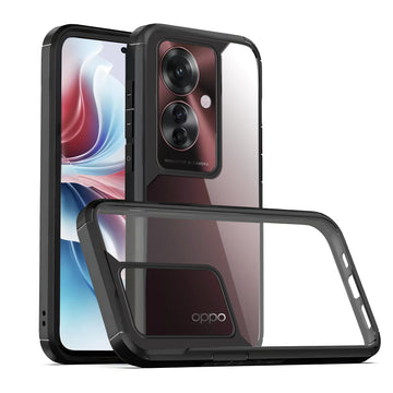 Silicone Frame Transparent Hard Back Cover for Oppo F25 Pro 5G