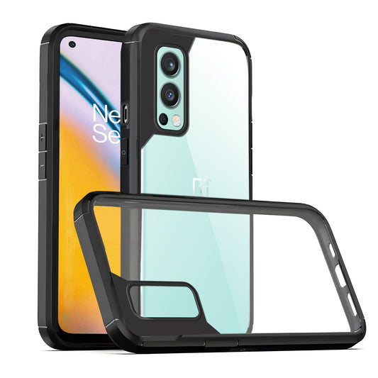 Silicone Frame Transparent Hard Back Cover for Oneplus Nord 2 5G