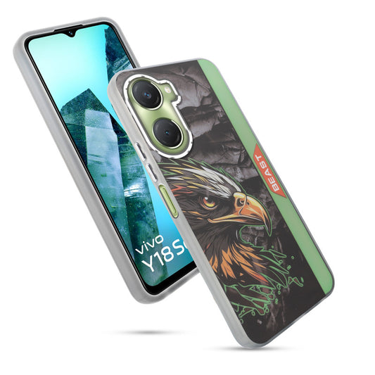 Beast Mode Animal Printed Back Case For Vivo Y18 With Hard Back & Glow Effect