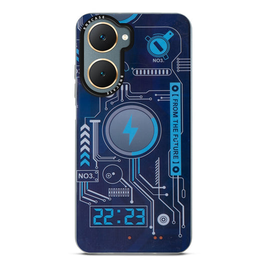 Colorful Reflective Circuit Prints Hard Back Protector Case For Vivo Y18