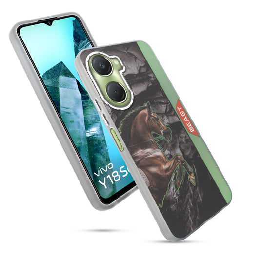Beast Mode Animal Printed Back Case For Vivo Y18 With Hard Back & Glow Effect