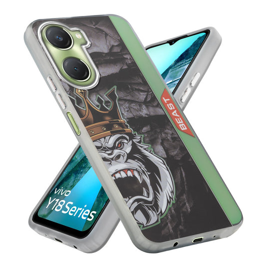 Beast Mode Animal Printed Back Case For Vivo Y18 With Hard Back & Glow Effect