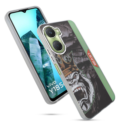 Beast Mode Animal Printed Back Case For Vivo Y18 With Hard Back & Glow Effect