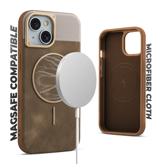 Luxury Leather MagSafe Case for Apple iPhone 15